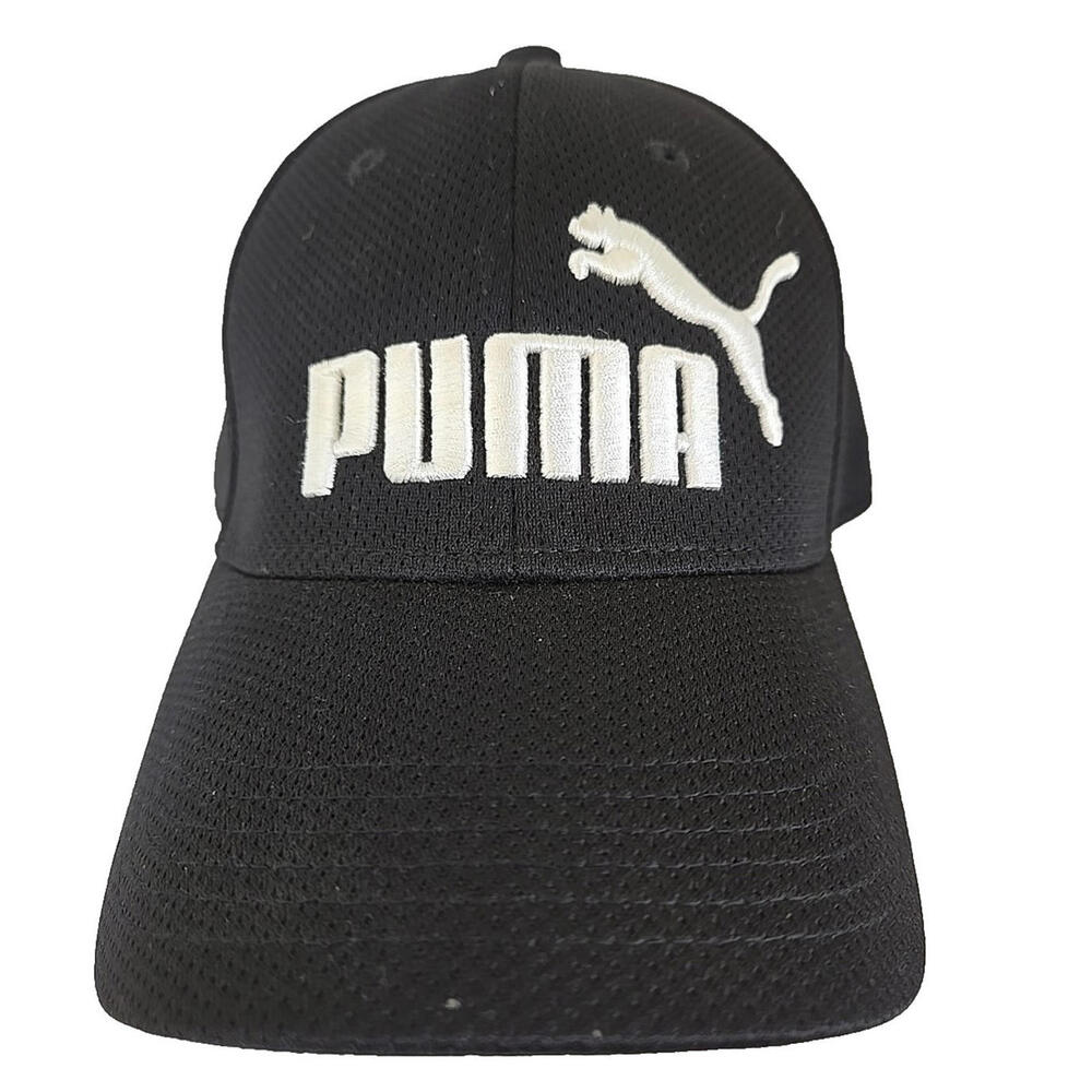 Puma Speedcat Logo Embroidered Fitted Baseball Cap Hat Black Size S/M